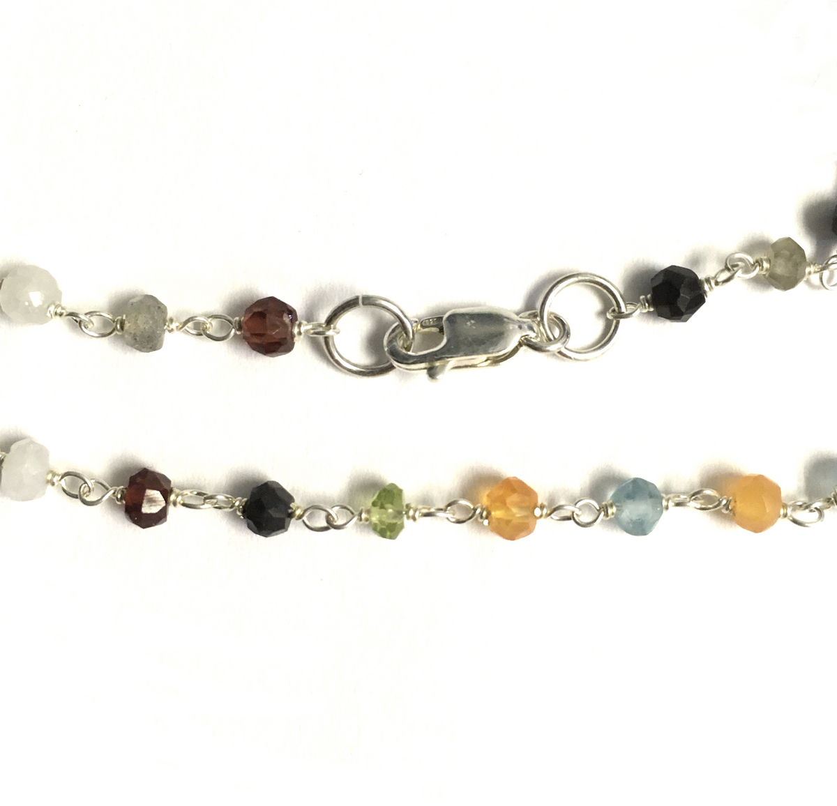 Sterling Silver and Semi-Precious Stone Beaded Chain Necklace – Continental  Jewelers, Inc.