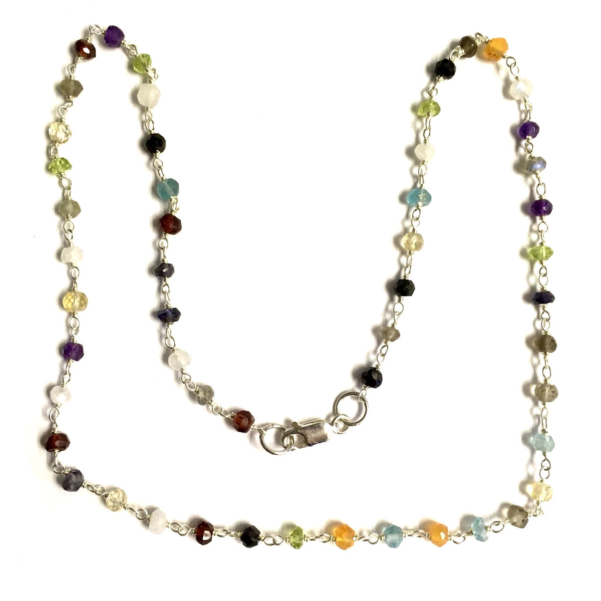 Sterling Silver and Semi-Precious Stone Beaded Chain Necklace – Continental  Jewelers, Inc.