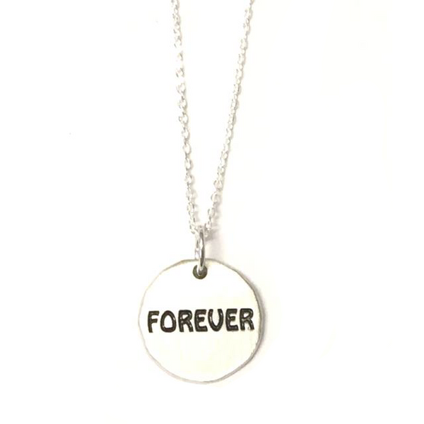 Sterling Silver "Forever" Charm Necklace