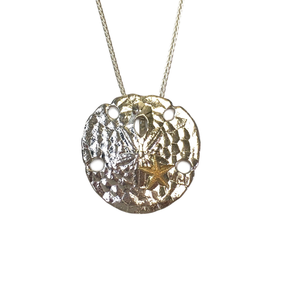 Gold sand dollar on sale pendant