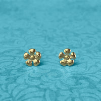 Yellow Gold Daisy Stud Earrings