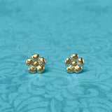 Yellow Gold Daisy Stud Earrings
