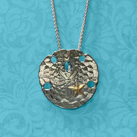 Sterling Silver and Yellow Gold Sand Dollar Pendant