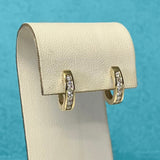Yellow Gold and Diamond Huggie Hoop Earrings