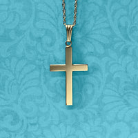 Yellow Gold Simple Cross and Chain