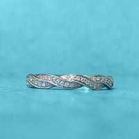White Gold and Diamond Twist Band
