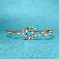 Sterling Silver and Yellow Gold-Filled Double Knot Cuff Bracelet