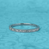 Gold Carved Thin Stack Band