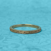 Gold Carved Thin Stack Band
