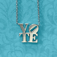 Sterling Silver VOTE Necklace