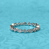 White Gold and Diamond Geometric Band