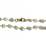 Vermeil and Blue Zircon Beaded Chain Necklace