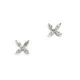 White Gold and Diamond Star Stud Earrings