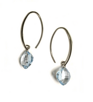Sterling Silver Blue Topaz Dangle Earrings