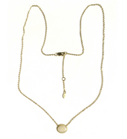 Yellow Gold and White Opal Oval Necklace