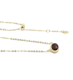Yellow Gold and Red Garnet Horizontal Oval Pendant