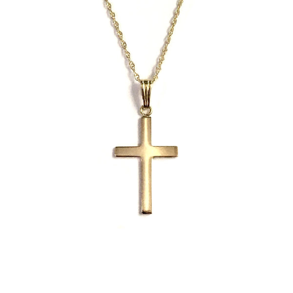 Yellow Gold Simple Cross and Chain