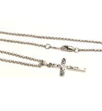 Sterling Silver Floral Engraved Cross and Chain