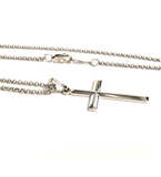 Sterling Silver Dimensional Cross and Chain