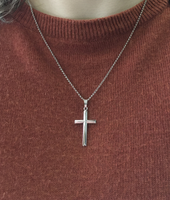 Sterling Silver Dimensional Cross and Chain