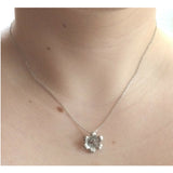 Sterling Silver Garnet Floral Pendant - Exclusively Continental