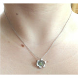 Sterling Silver Peridot Floral Pendant - Exclusively Continental