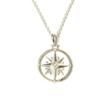 Sterling Silver Compass Rose Pendant