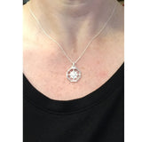 Sterling Silver Small Octagon Compass Rose Pendant