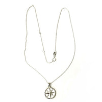 Sterling Silver Small Round Compass Pendant