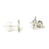 Sterling Silver Compass Star Stud Earrings