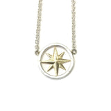 Sterling Silver and Yellow Gold Compass Necklace
