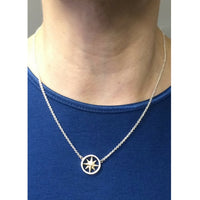 Sterling Silver and Yellow Gold Compass Necklace