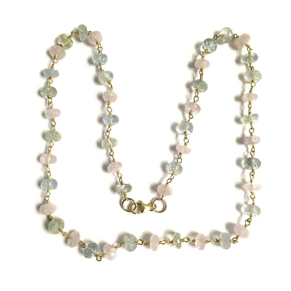 Vermeil and Beryl Beaded Chain Necklace