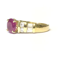Preowned Yellow Gold Ruby and Diamond Ring
