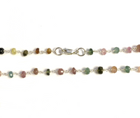 Sterling Silver and Tourmaline Beaded Chain Necklace