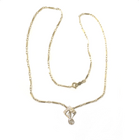 Preowned Petite Yellow Gold Diamond and Seed Pearl Pendant