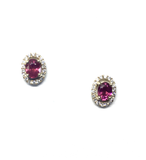 Yellow Gold Ruby and Diamond Stud Earrings