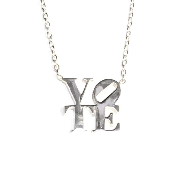 Sterling Silver VOTE Necklace