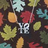 Sterling Silver VOTE Necklace