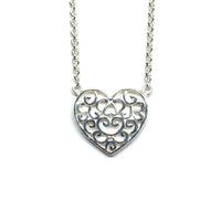 Southern Gates Sterling Silver Scroll Design Heart Pendant