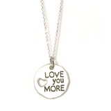Sterling Silver "Love You More" Charm Necklace