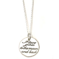 Sterling Silver "I Love You to the Moon and Back" Charm Necklace