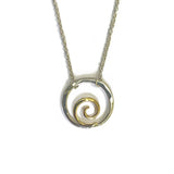 Sterling Silver and Yellow Gold Spiral Pendant