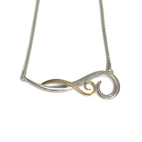 Sterling Silver and Yellow Gold Waves Pendant