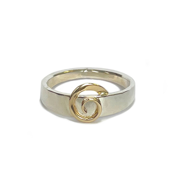 Sterling Silver and Yellow Gold Nautilus Ring