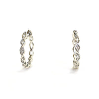 White Gold and Diamond Marquise Hoop Earrings