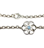 Sterling Silver Celtic Flower Blue Topaz Bracelet