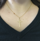 Yellow Gold-Filled Simple Cross Pendant