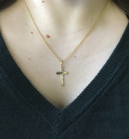 Sterling Silver and Gold-Filled Double-Design Cross Pendant