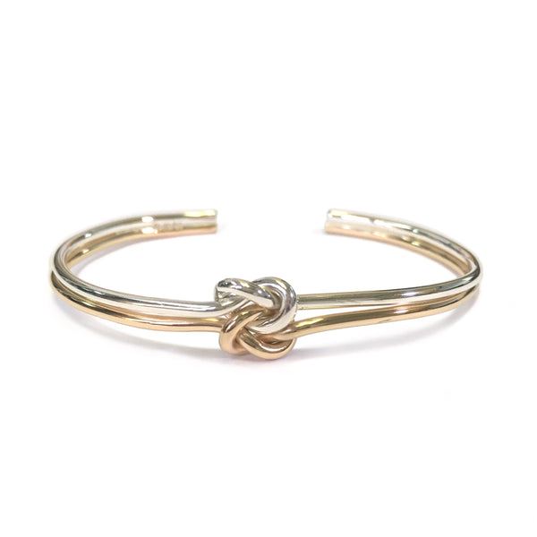 Sterling Silver and Yellow Gold-Filled Double Knot Cuff Bracelet